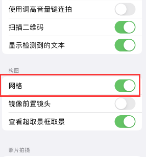 成武苹果手机维修网点分享iPhone如何开启九宫格构图功能 