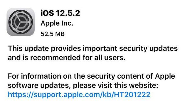 成武苹果手机维修分享iOS12.5.2发布，建议所有老苹果用户安装 